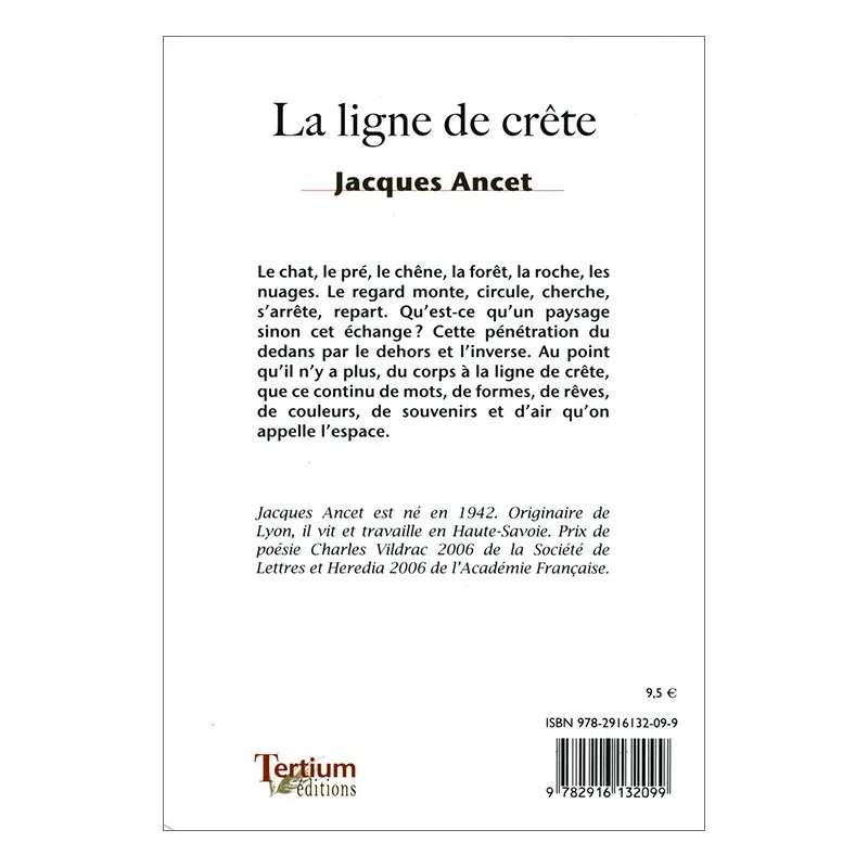 Quatrième de couverture de La ligne de crête de Jacques Ancet