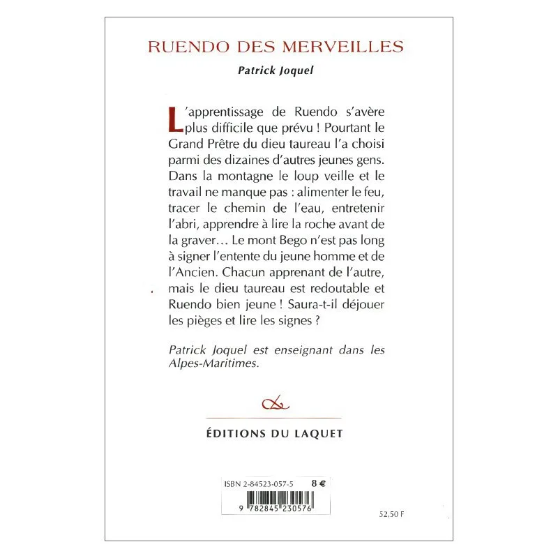 Quatrième de couverture de Ruendo des Merveilles de Patrick Joquel