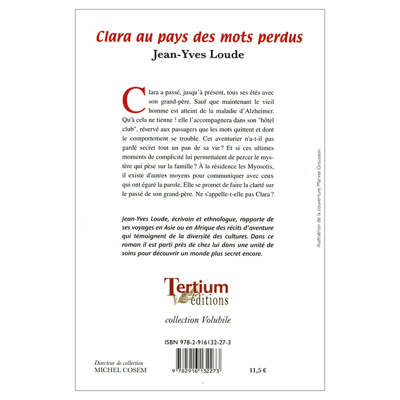 Quatrième de couverture de Clara au pays des mots perdus de Jean-Yves Loude