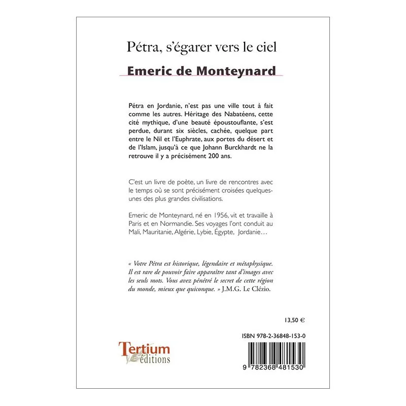 Petra, s'égarer vers le ciel d'Emeric de Monteynard