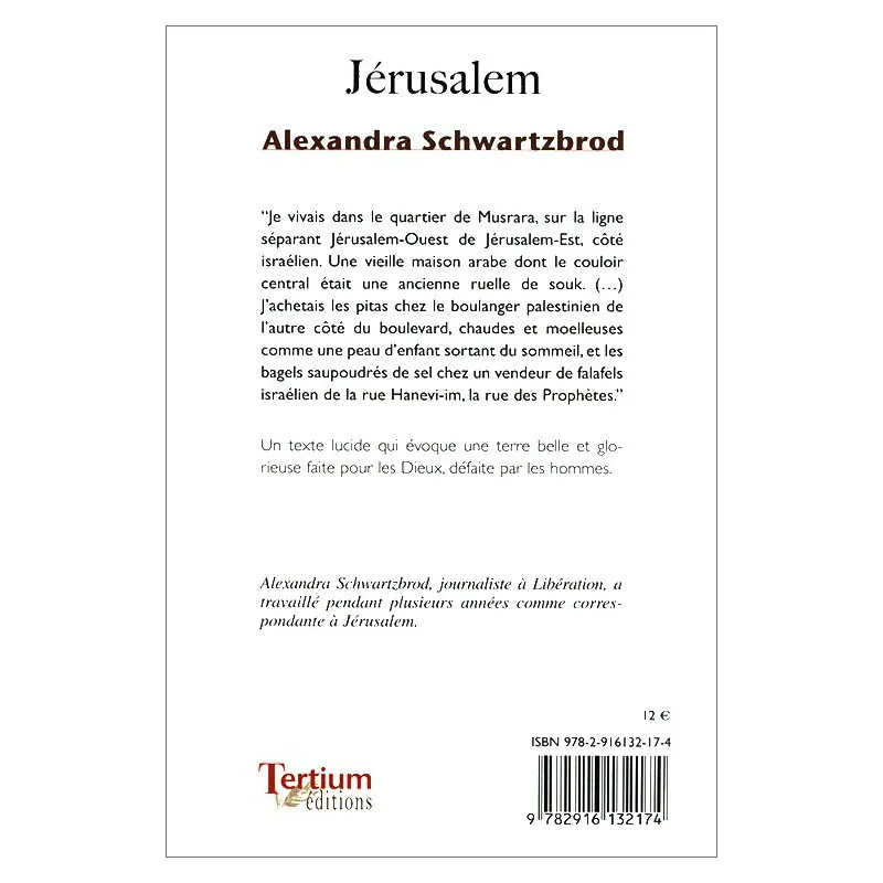 Jérusalem d'Alexandra Schwartzbrod