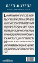 Quatrième de couverture de Bleu Moteur de Geneviève Besse-Houdent