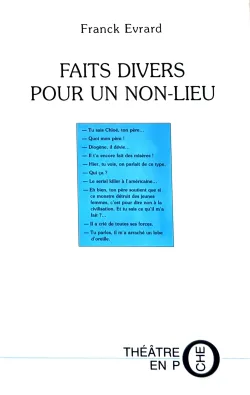 Couverture de Faits divers pour un non-lieu par Franck Evrard