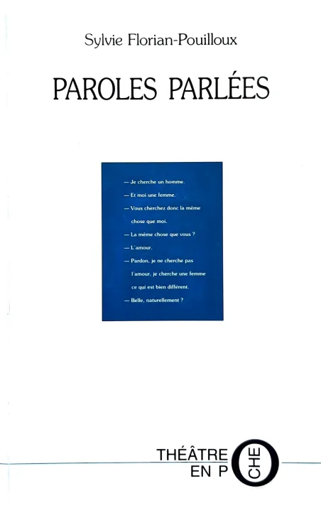 Couverture de Paroles parlées de Sylvie Florian-Pouilloux