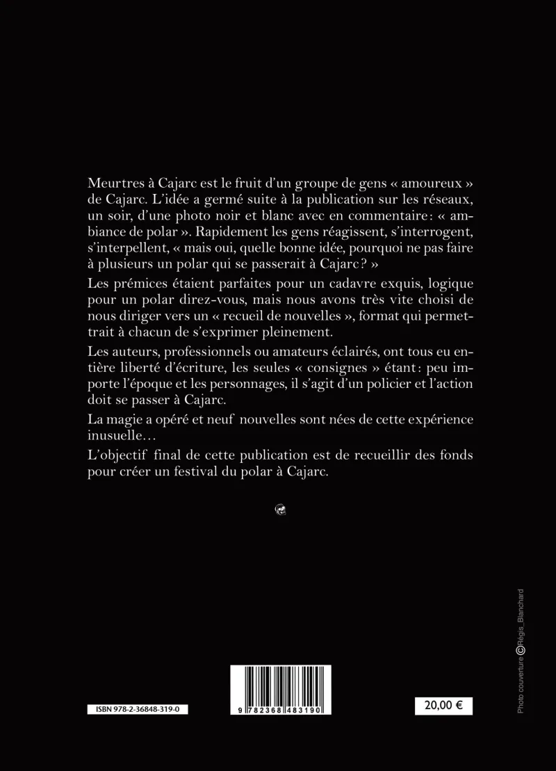 Quatrième de couverture de Meurtres à Cajarc par Collectif (Territoires Obscurs)