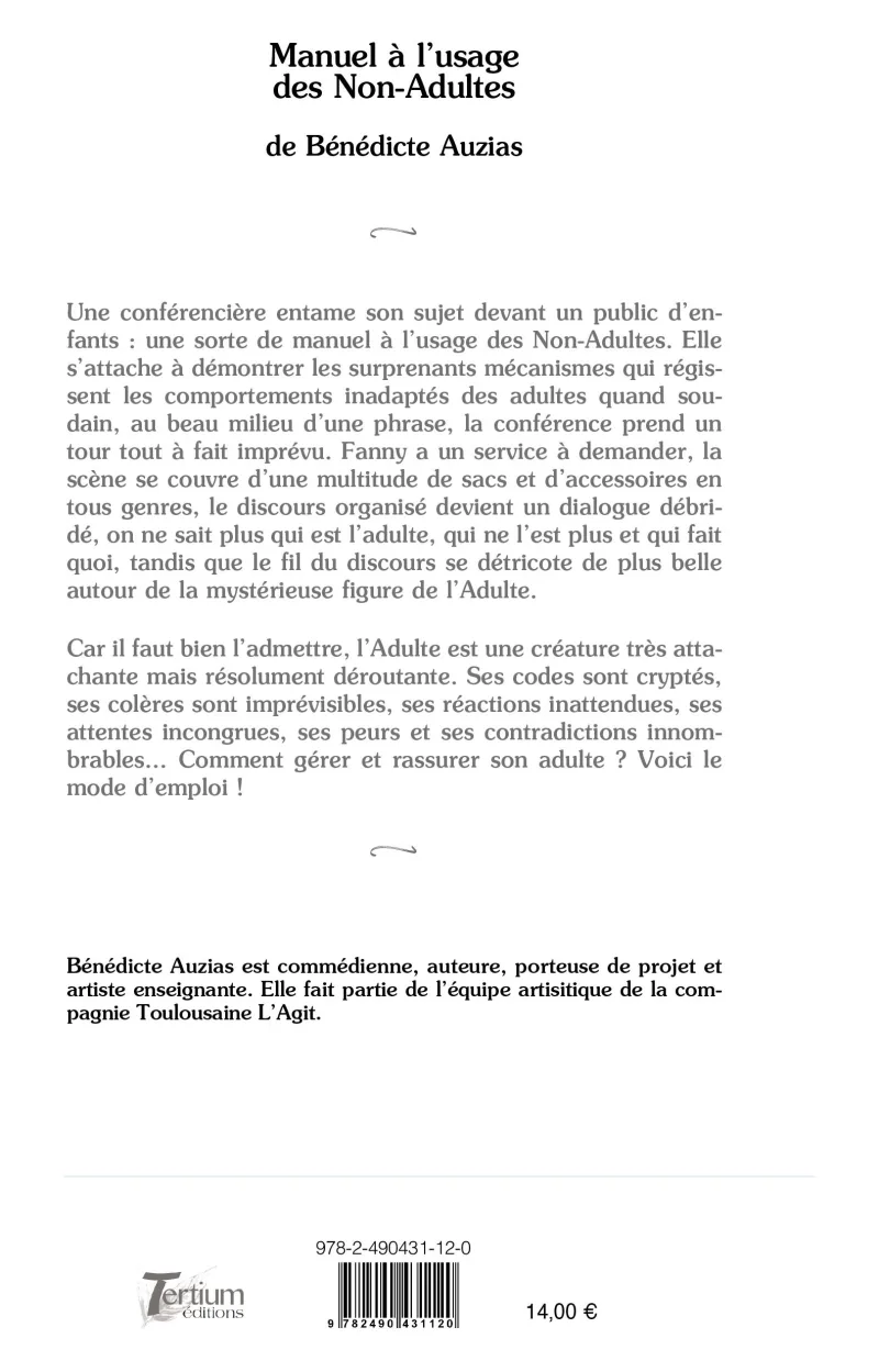 Manuel à l'usage des Non-Adultes de Bénédicte Auzias