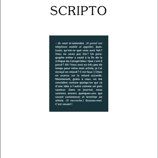 Couverture de Scripto de Gilles Costaz